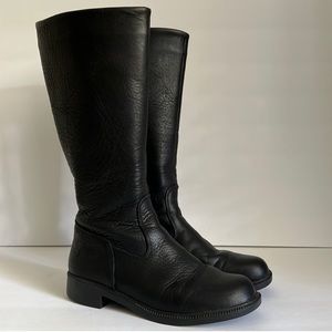Kodiak Black Pebbled Leather Tall Boots Size 6